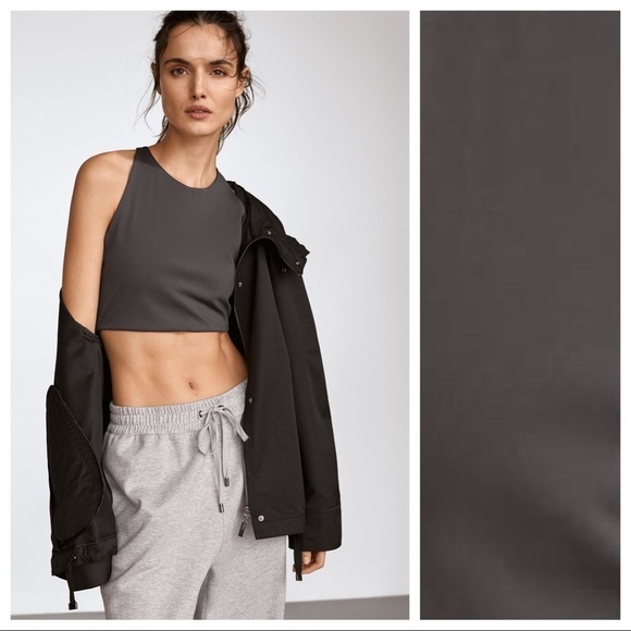 NWT. Massimo Dutti Grey Crop Top. Size M, L. - Picture 1 of 9